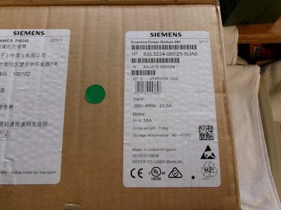 NIB Siemens Sinamics PM240 Power Module     380-480V     6SL3224-0BE25-5UA0