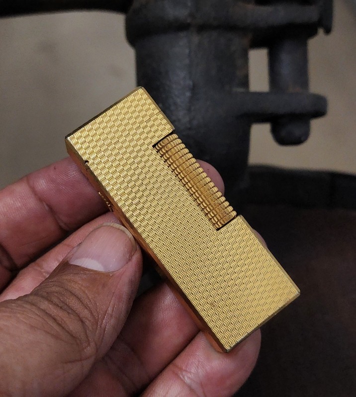 Vintage Dunhill Gold Engraved Rollagas Lighter SWISS MADE DL-05 (No Box)