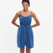 Madewell 100% Silk Sandstar Sleeveless Mini Dress in Blue Women’s Size 10 $129