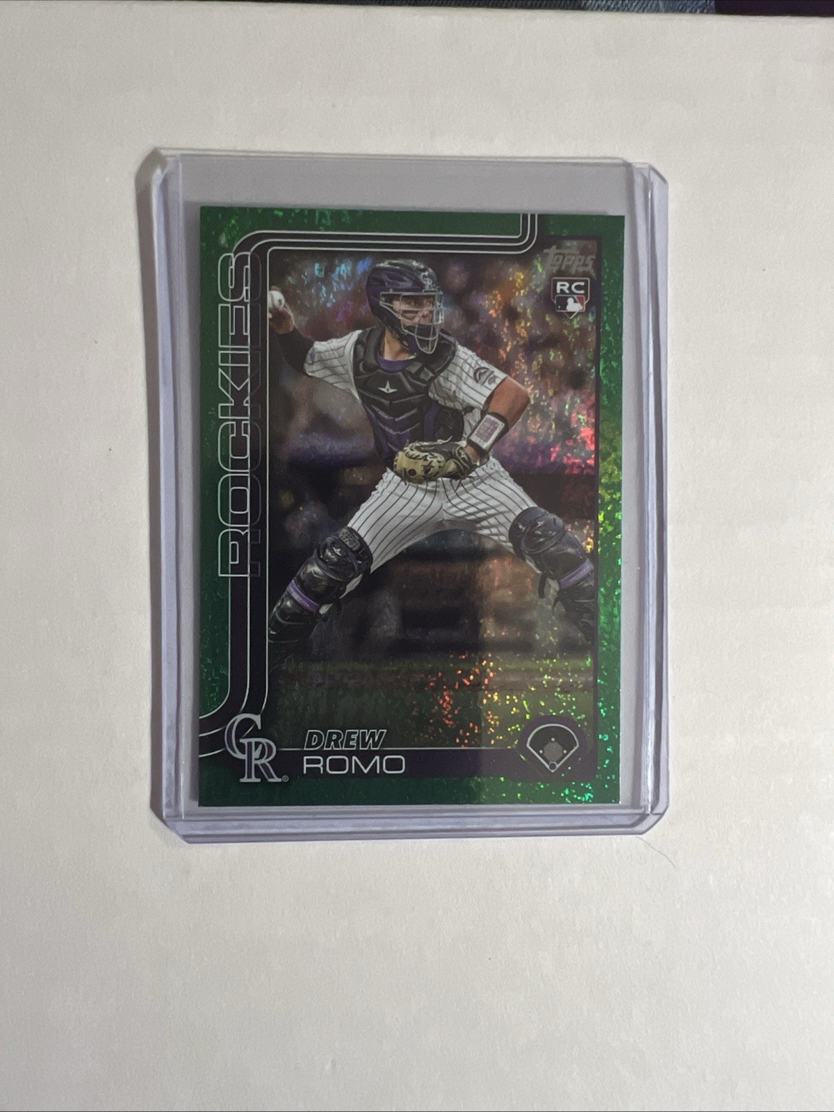 2025 Topps Series 1 Drew Romo Green Foil Rookie RC #'ed 74/99 #296