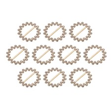 Rhinestone Ribbon Buckle Slider, 10Pcs Crystal Belt Buckles, Light Gold