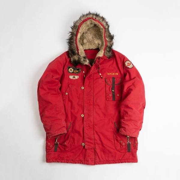 Men Replay Jacket Red Cotton 42 / XL / 50