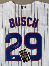 CHICAGO CUBS- MICHAEL BUSCH AUTOGRAPH PINSTRIPE #29 NIKE JERSEY JSA CL60590