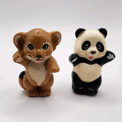 VTG 1988 Barbie Animal Lovin’ Safari Panda & Nikki Lion Cub Plastic Toy Figure