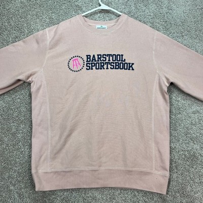 Barstool Sportsbook Pink Sweatshirt Mens Large Crewneck Pullover Sports Betting