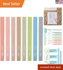 Durable 8-Piece Vintage Highlighter Set - No Bleed Chisel Tip in Pastel Colors