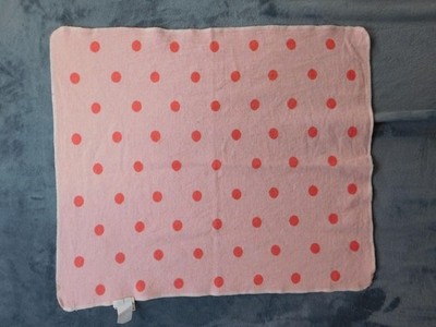 David Fussenegger Baby Receiving Blanket Pink Polka Dot Reversible Cotton Girls