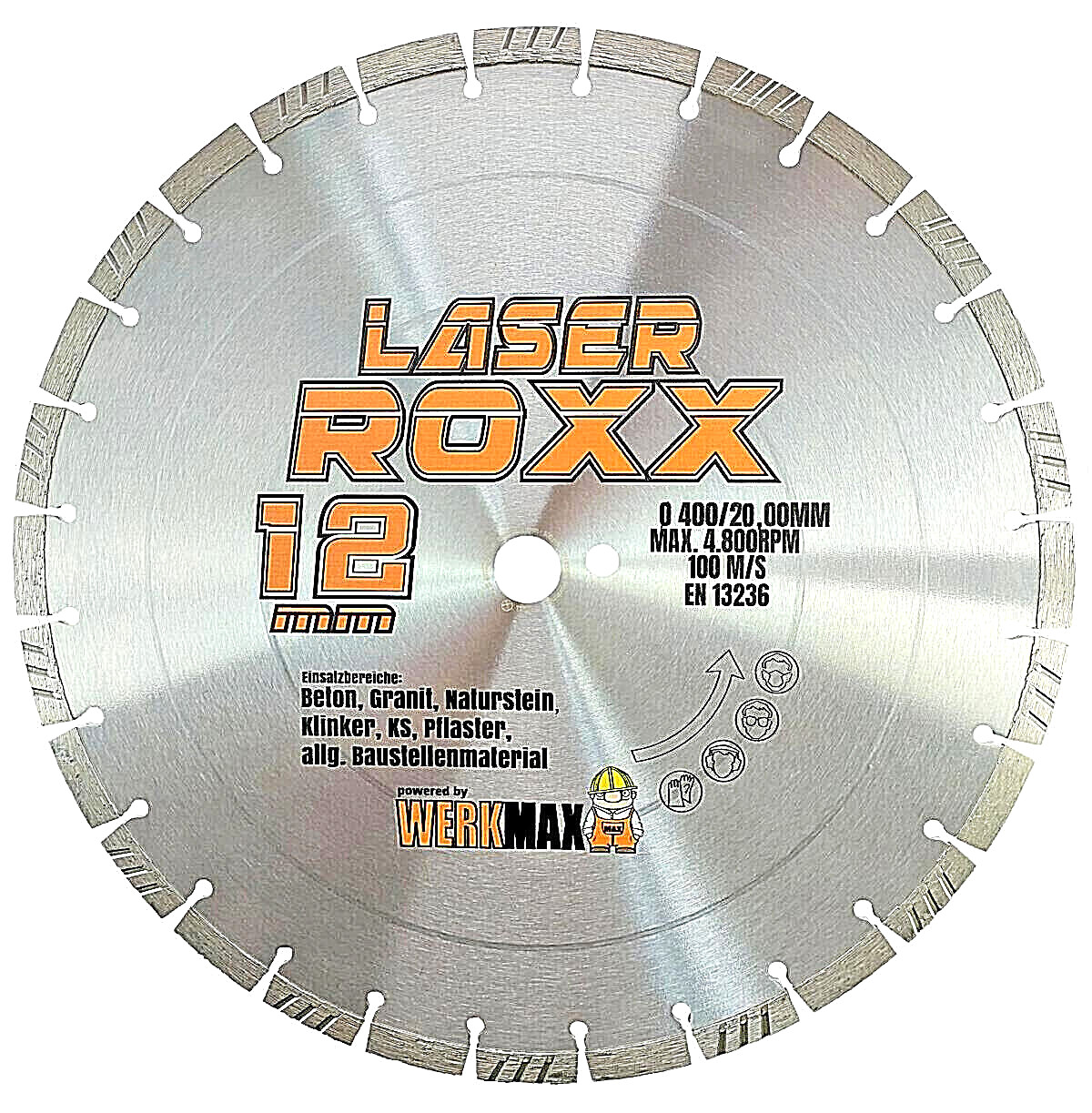 400mm 범용 콘크리트용 다이아몬드 절단 디스크 | Laser ROXX 400mm 다이아몬드 절단 디스크