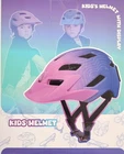 Smart Led Bike Cycling Kids Helmet Display Screen Light with Turn Signals Purple