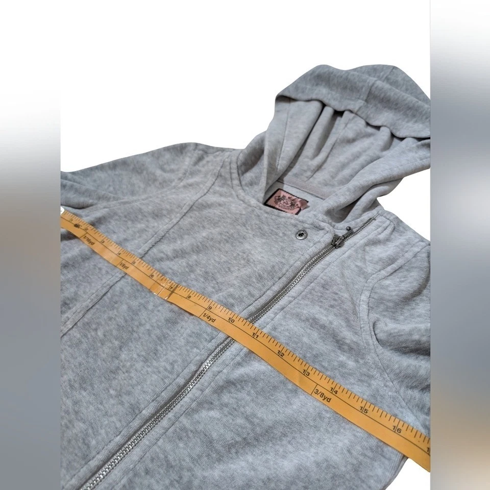 Y2K Juicy Couture Terciopelo Asimétrico Largo Suéter Mini Vestido Sudadera con Capucha Talla S Foto 4 de 4