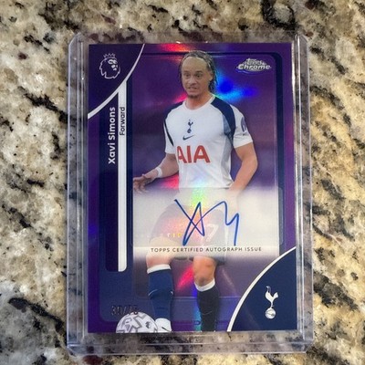 2025-26 Topps Chrome Premier League Autographs Xavi Simons #CA-XS Purple /75  