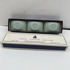 Lanvin Arpege Hand Soap 3 Bars 9 Oz Total - Vintage Original Box 822 USA France
