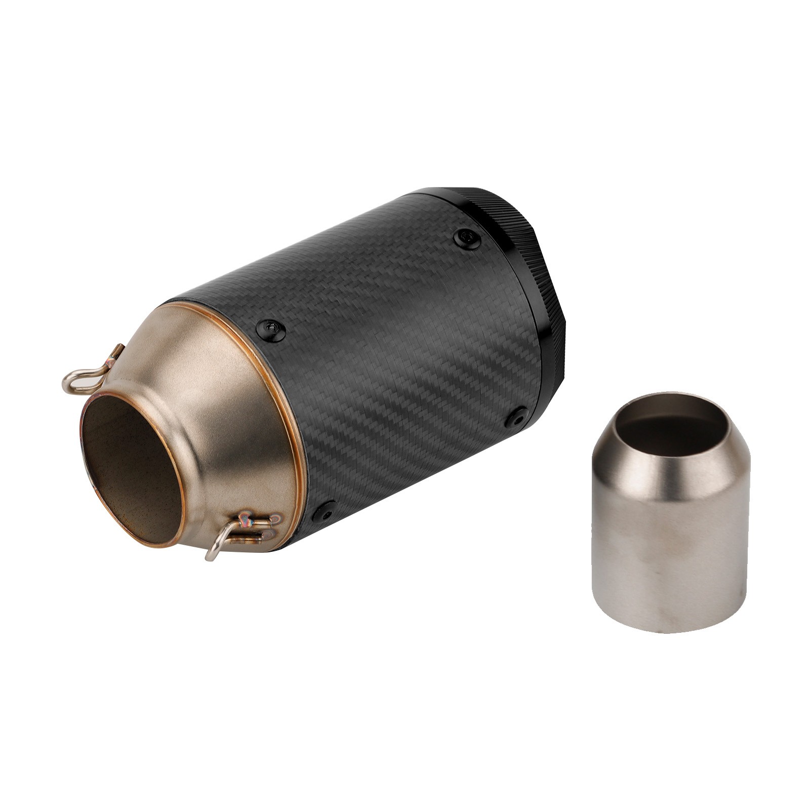 2" Universal Motorcycle Slip-on Muffler Exhaust Pipe Tail Tips Carbon Fibre 51mm