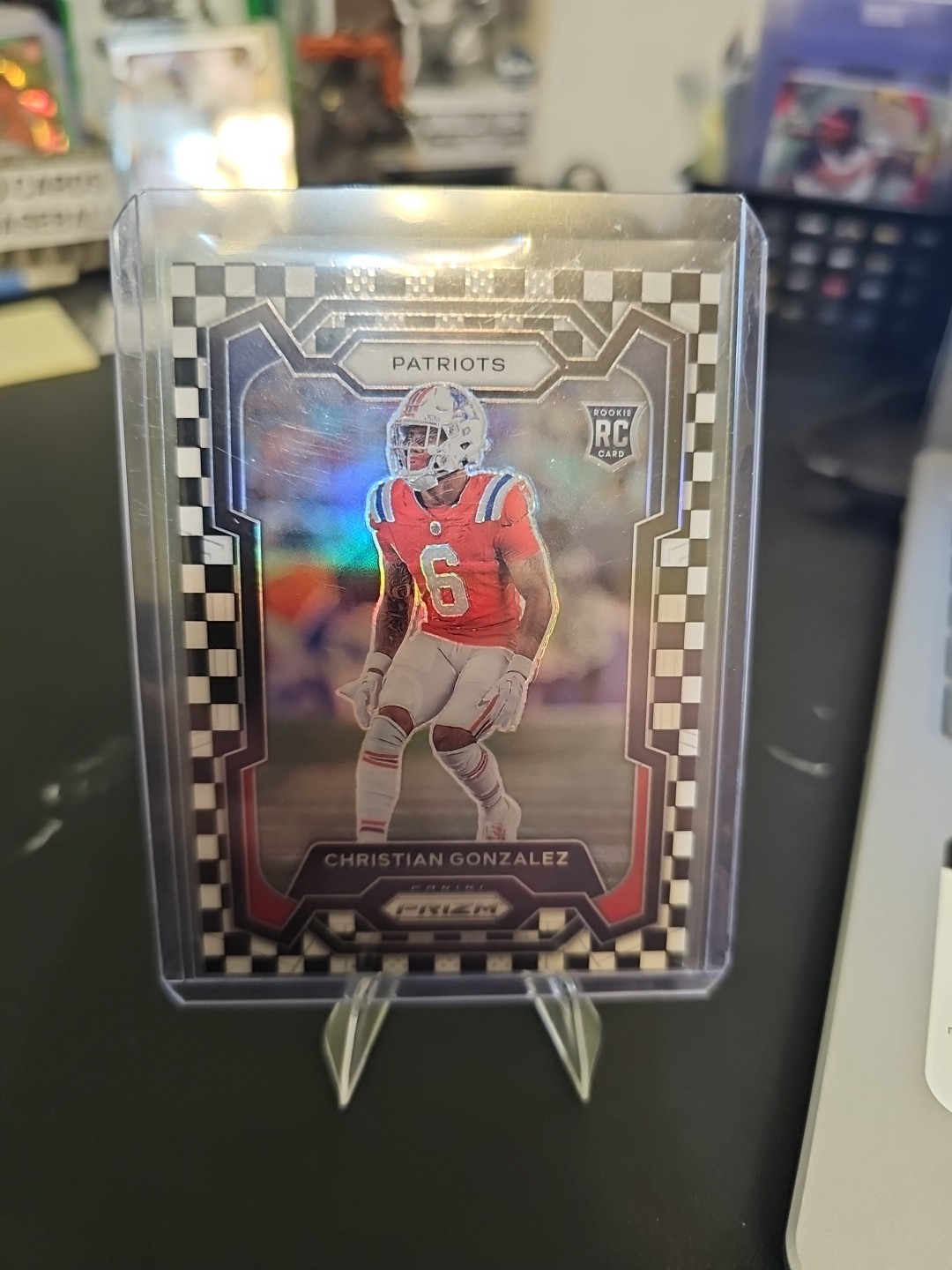 2023 Panini Prizm - Christian Gonzalez #369 Black & White Checker Prizm (RC)