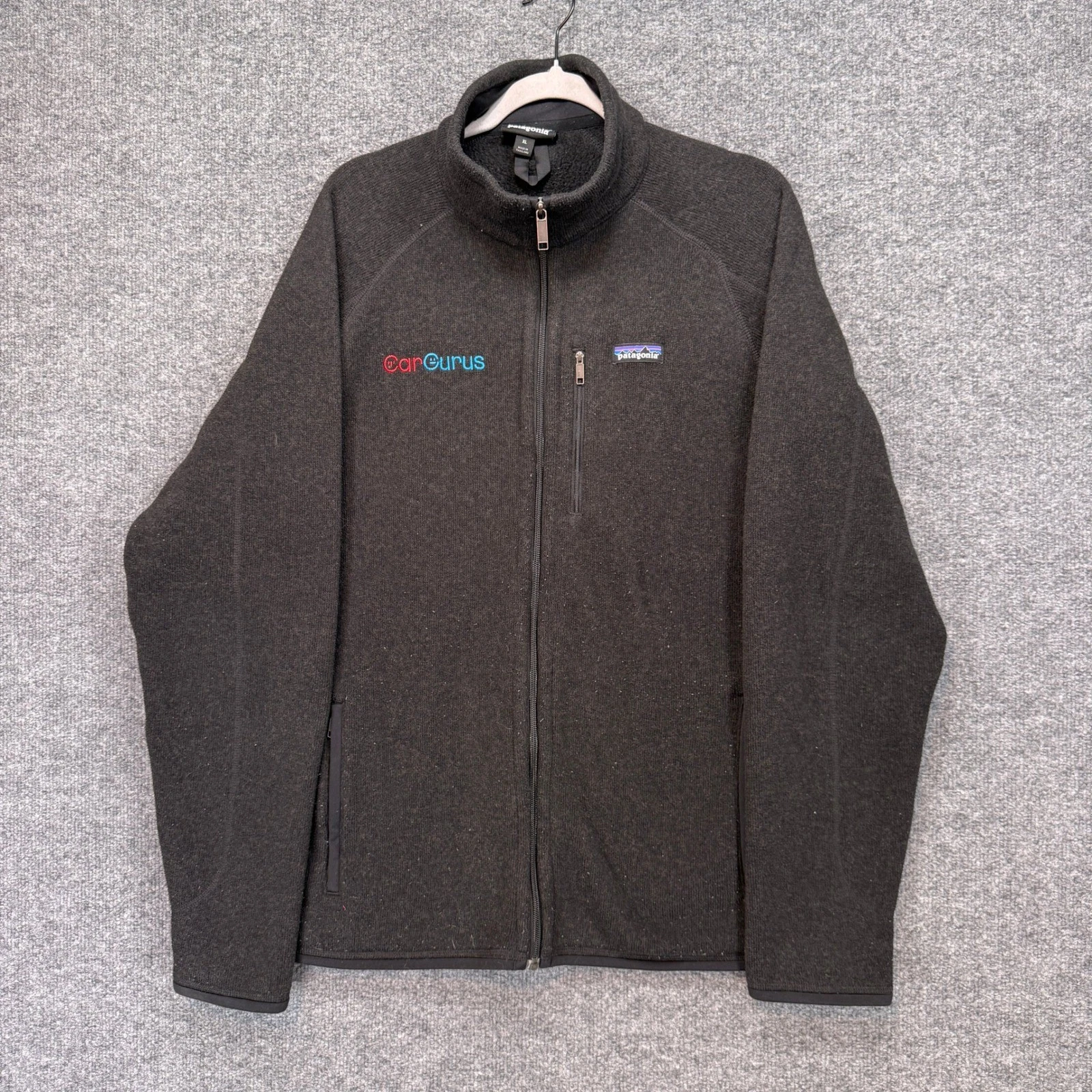 Patagonia Better Sweater Jacket Mens XL Black Logo Full Zip Up Fleece Outdoors