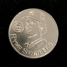 Ryne Sandberg 1991 Chicago Cubs Vintage Metal Sports Coin Star Line-up