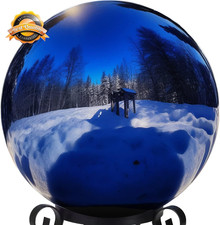12 Inch Stainless Steel Gazing Globe, Hollow Ball Mirrored Surface Polished Shin