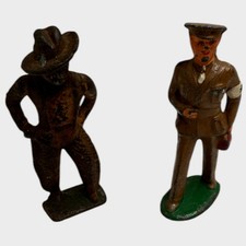 Vintage Barclay Manoil Grey Iron Lead Toy Cowboy and Soldier