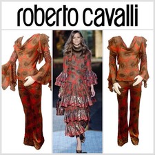 ROBERTO CAVALLI F/W 2006 Silk Pants Set VINTAGE RARE Size 40