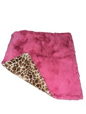 giraffe print Pink minky lovey Security Blanket