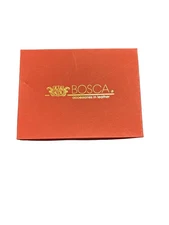 NOS VINTAGE BOSCA Saddler Leather Photo Album Picture Holder NIB Tagged Gift