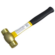 7080-0036 Fiberglass Handle Brass Hammer, 1 Lb.