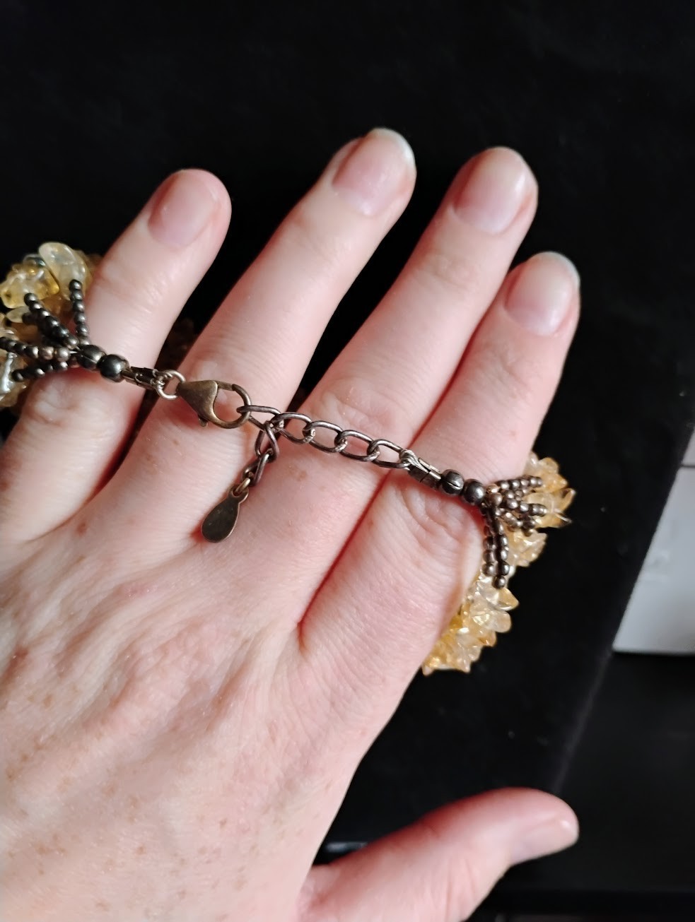 Sterling silver multi stranded beaded necklace - image 3