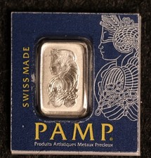 1 gram Platinum Bar - PAMP Suisse Lady Fortuna In Assay Serial Number C076020 3856.83 per troy oz