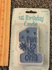 Vintage Amscan Baby’s First Birthday 6” High Fun To Be One Candle Unused