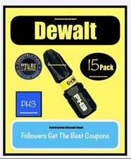 Pack of 15 Dewalt Flextorq 1" Phillips 3 Insert Drill Bit IMPACT READY PH3