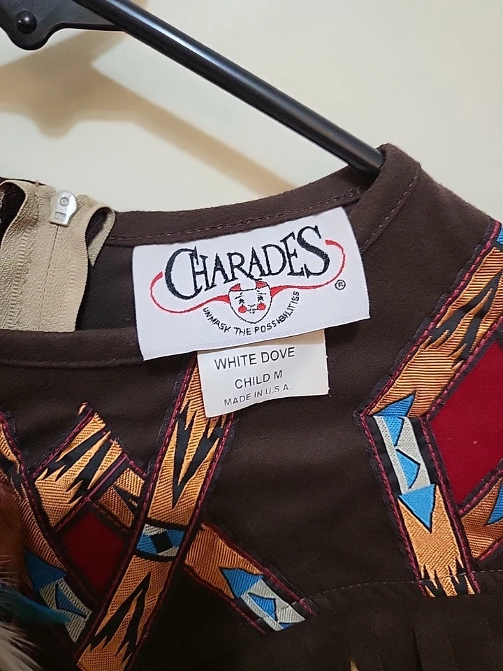 Disfraz de Halloween para niña india paloma blanca nativa americana talla mediana Foto 4 de 4