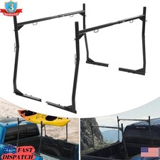 Adjustable Steel Trunk Bed Pickup Truck Ladder Rack W End Caps 800lbs Black