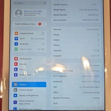 Apple iPad 6th Generation Silver 32GB Wi-Fi Bluetooth Touchscreen Tablet