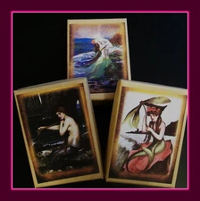 MERMAID GIFT BOXES - SET OF THREE - VINTAGE LOOKING STYLE