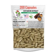 Cistanche Tubulosa 10:1 Extract Caps - 10x Strength - 200 Veggie Caps