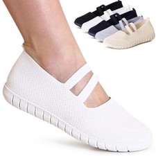 Scarpe Da Donna Halbschuhe Slipper Sportive Ballerine Riemchen Slip On In Mesh