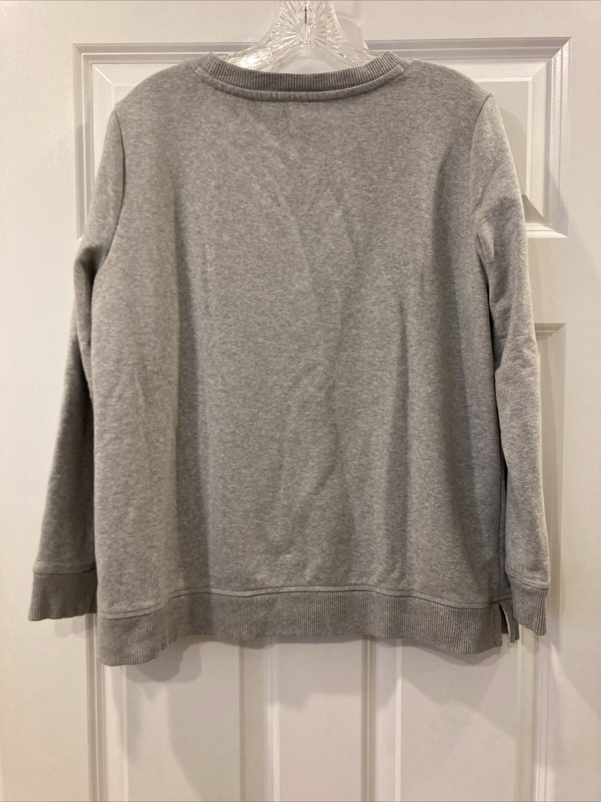 TALBOTS Womens Gray Solid Long Sleeve Sweater Sz … - image 3