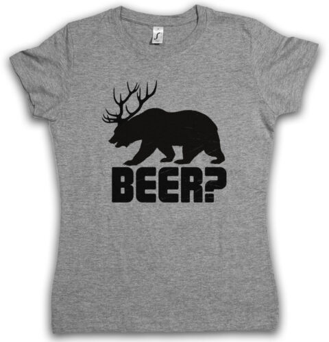 BEER? DAMEN T-SHIRT Deer Bear Fun Hunt Hunter Drinking Sport Bier Alkohol - Bild 1 von 1