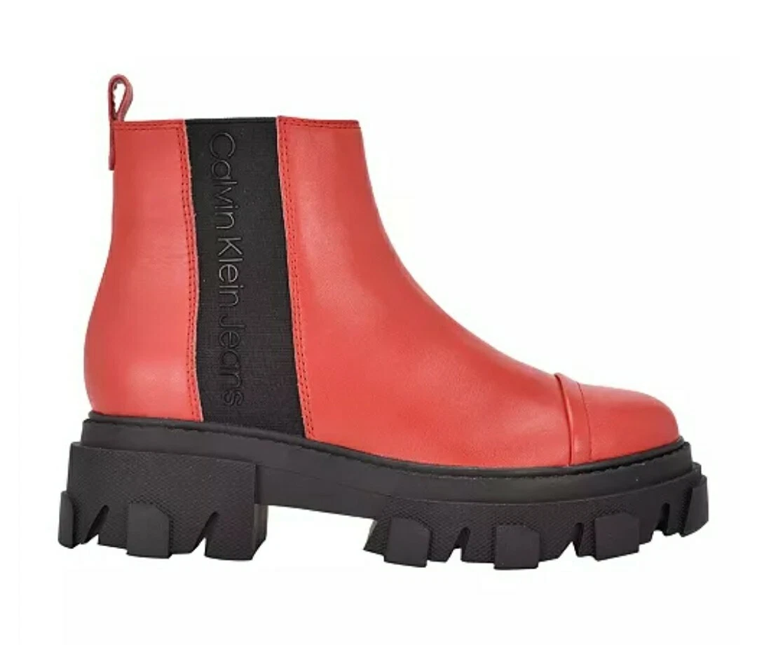 Red calvin sales klein boots