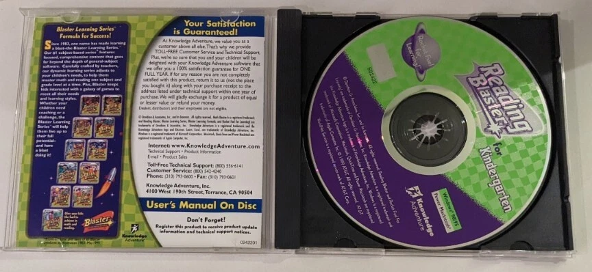 Reading Blaster For Kindergarten PC CD-ROM Windows Mac Knowledge Adventure - Image 3 of 3