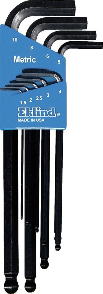 Eklind Ball End Hex Wrench Key Set 22pc Black Finish Metric SAE USA Inch 13222 - Image 4 of 4