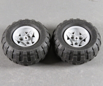 LEGO  Technic Reifen 2 Stück Rad Räder 81.6 x 38 R Felge grau Ballon Technik