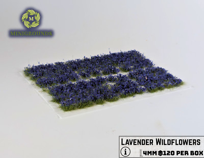 Static Grass Tufts Lavender Flowers 4mm | Self-Adhesive Wargaming Terrain Basing