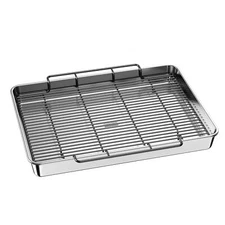 Non-Toxic Large Roasting Pan 18" with Rack, Roaster 100% Recycled Aluminum, Turk