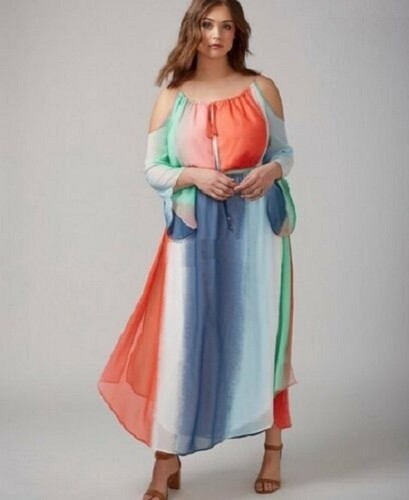 Lane Bryant Cold Shoulder Flare Maxi 