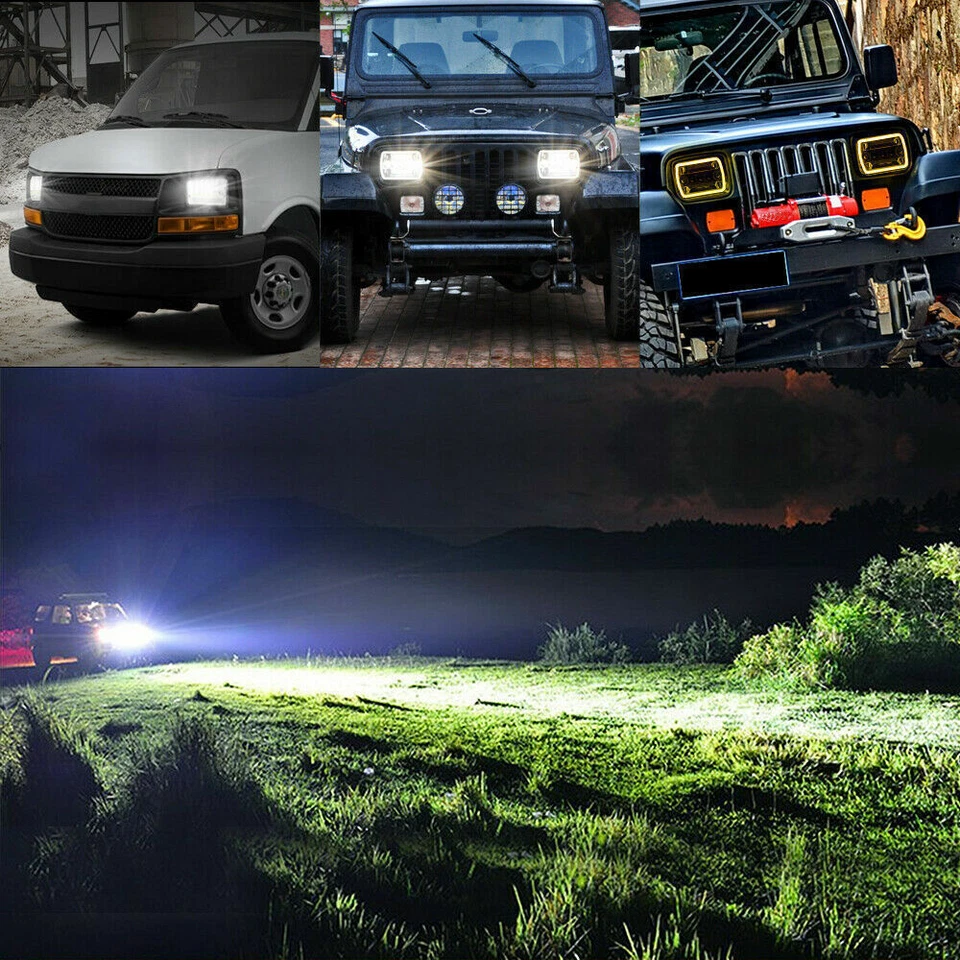 170W 7x6" Led Headlight Hi/Lo Halo Fit for GMC TopKick C6500 C5500 C4500 Truck - Image 3 of 4