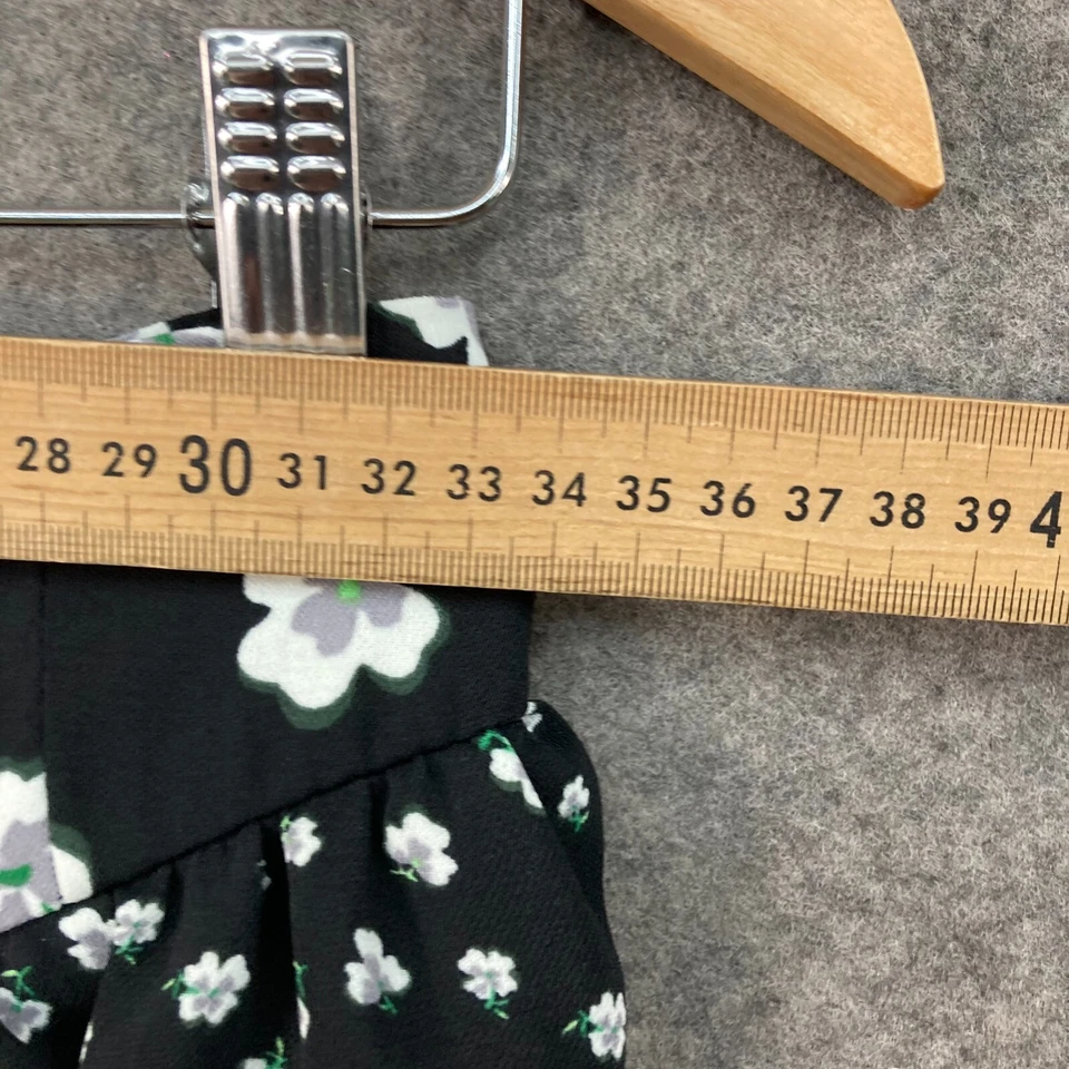 Falda H&M Mujer Talla 6 Negra Floral Cremallera Asimétrica 24935 Foto 4 de 4