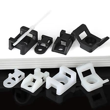 Cable Zip Ties Base Mount Saddle Screw Fixing Wire Holder Organizer Retardant