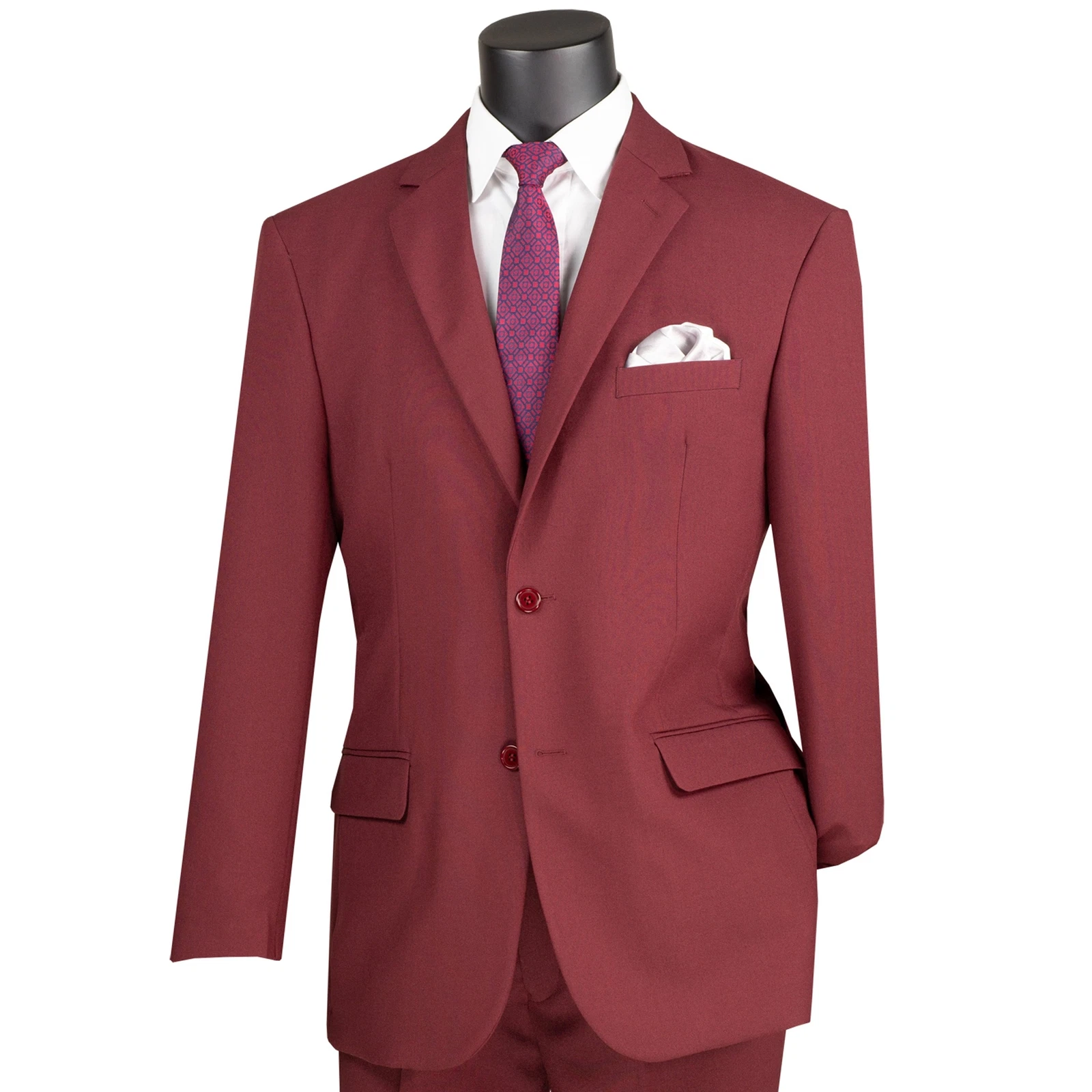 LUCCI Men's Burgundy 2 Button Classic Fit Poplin Polyester Suit - NEW
Opens in a new window or tab