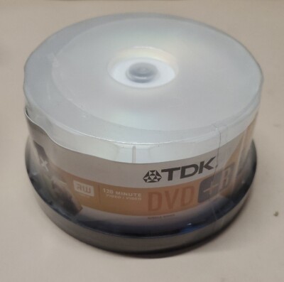 TDK Recordable 25-Pack New DVD-R Discs 4X 4.7GB 1-6Hrs Sealed